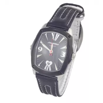 CHRONOTECH CT7696L-12 Prisma Unisex Zegarek Kwarcowy 34 mm Biała Tarcza Biały Pasek Skórzany