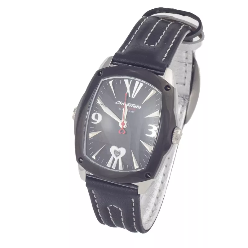 CHRONOTECH CT7696L-12 Prisma Unisex Zegarek Kwarcowy 34 mm Biała Tarcza Biały Pasek Skórzany