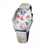 CHRONOTECH CT7696L-12 Prisma Unisex Zegarek Kwarcowy 34 mm Biała Tarcza Biały Pasek Skórzany