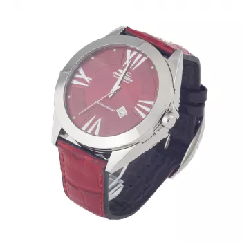 CHRONOTECH MAN CT7636M-02 50mm Kwarcowy Zegarek Chronograf Czarna Tarcza Skórzany Pasek