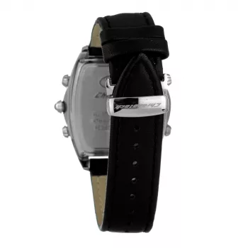 CHRONOTECH MAN CT7677M-02 Analogowy Zegarek Kwarcowy 45mm Czarna Tarcza Skórzany Pasek