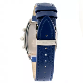 CHRONOTECH MAN CT7677M-03 45mm Analogowy Kwarcowy Zegarek Chronograf Czarna Tarcza Skórzany Pasek
