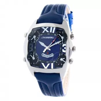 CHRONOTECH MAN CT7677M-03 45mm Analogowy Kwarcowy Zegarek Chronograf Czarna Tarcza Skórzany Pasek