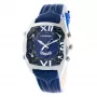 CHRONOTECH MAN CT7677M-03 45mm Analogowy Kwarcowy Zegarek Chronograf Czarna Tarcza Skórzany Pasek