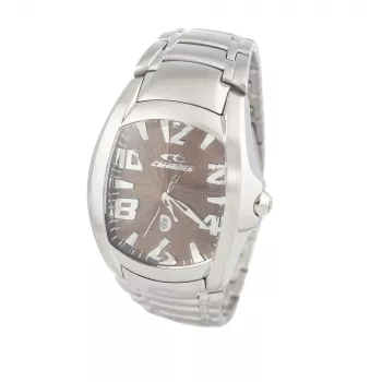CHRONOTECH MAN CT7988M-65M Analogowy Zegarek Kwarcowy 41mm Stal Nierdzewna Czarna Tarcza Srebrna Bransoleta Mediolańska