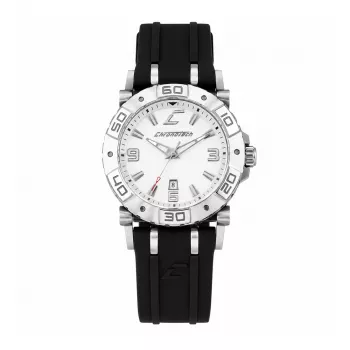 CHRONOTECH Zegarek męski RW0038 Analogowy Kwarcowy 39mm Koperta ze stali nierdzewnej Czarna tarcza Czarny pasek skórzany