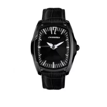 Zegarek męski CHRONOTECH CT7219M03 40mm Analogowy Kwarcowy Stal nierdzewna Czarna tarcza Skórzany pasek