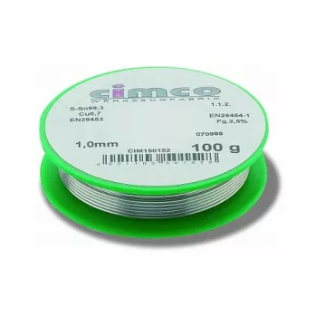 Cimco 150154 Bezołowiowy drut lutowniczy Sn99.3Cu0.7 1,0mm 250g DIN EN 29453-4
