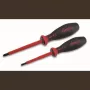 CIMCO 2-częściowy zestaw wkrętaków izolowanych VDE z profilem kombinowanym, 1000V AC/1500V DC, 290x80x25 mm 117750
