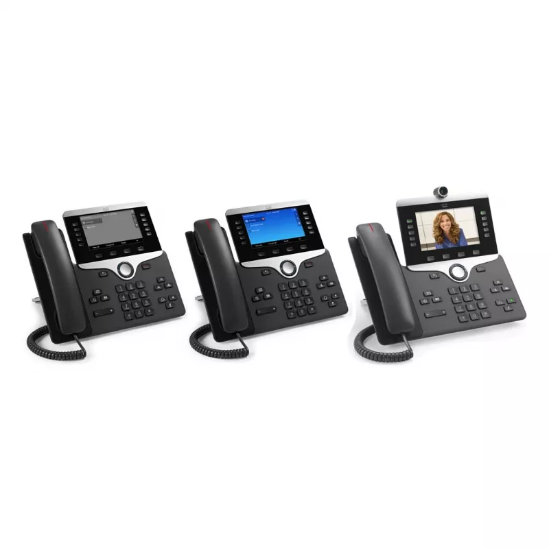 Cisco IP Phone 8851 - Węglowy telefon biurkowy VoIP z SIP, Gigabit Ethernet, Bluetooth i PoE