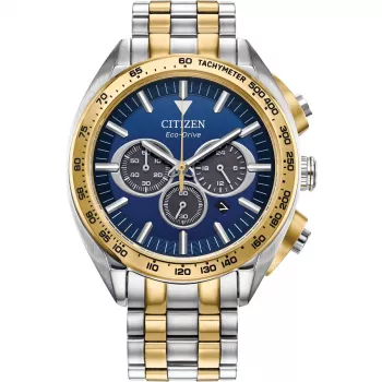 Zegarek męski CITIZEN Eco-Drive Chronograph CA4544-53L 43mm Niebieska tarcza Stal nierdzewna
