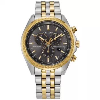CITIZEN Eco-Drive Chronograph Watch BL5564-55H 44mm Stainless Steel Grey Dial