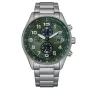 Zegarek CITIZEN Eco-Drive Chronograph CA0770-72X 43mm Stal nierdzewna Zielona Tarcza Męski