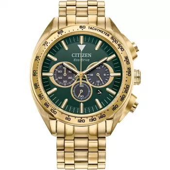 Zegarek CITIZEN Eco-Drive Chronograph CA4542-59X 43mm Stal nierdzewna Zielona Tarcza