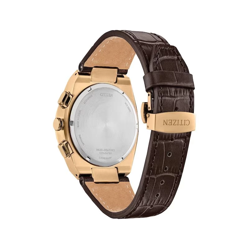 Zegarek CITIZEN Eco-Drive Chronograph CA4583-01E 43mm Brązowa Skóra