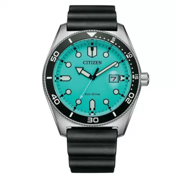 Zegarek męski CITIZEN Eco-Drive AW1760-14X 43mm Zielony pasek nylonowy