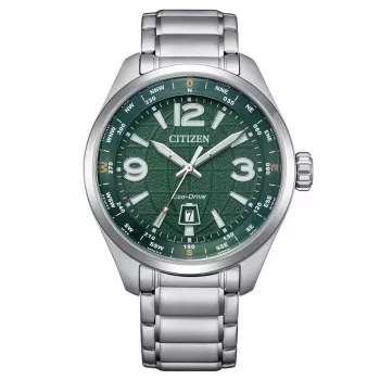 Zegarek męski CITIZEN Eco-Drive AW1830-88X 42,6mm Stal nierdzewna Zielona tarcza