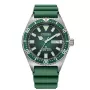 CITIZEN Męski Automatyczny Zegarek Nurkowy NY0121-09X 41mm Zielona Tarcza Pasek Gumowy