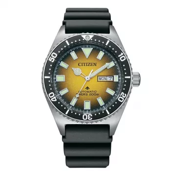 CITIZEN Męski Zegarek Automatyczny NY0120-01X 41mm Czarna Tarcza Czarny Pasek Gumowy