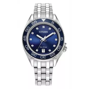 Zegarek CITIZEN Eco-Drive ze stali nierdzewnej FE6160-57L 35,4mm Niebieska tarcza