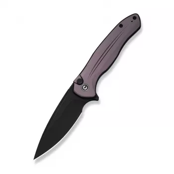CIVIVI Button Lock Kitefin Folding Knife Purple Aluminum 14C28N