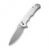 CIVIVI Button Lock Praxis Folding Knife, Silver Aluminum Handle, 14C28N Blade
