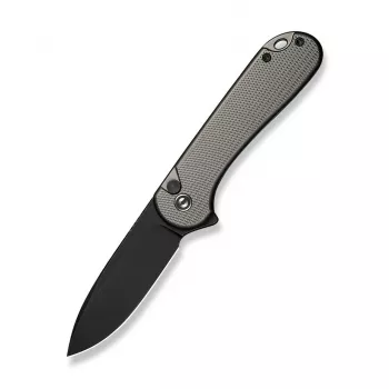 Nóż składany CIVIVI C18062PD-1 Nitro-V Drop Point Flipper, czarna aluminiowa rękojeść, ostrze w czarnym stonewash