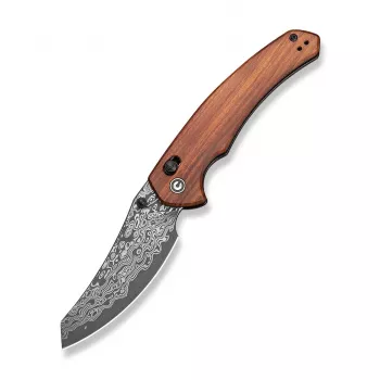 Nóż CIVIVI Sixgill Damasteel z rękojeścią z włókna węglowego, ostrze 88 mm, blokada liner lock, otwieranie flipperem, łożyska ceramiczne, odwracalny klips głębokiego noszenia, C24050-DS1
