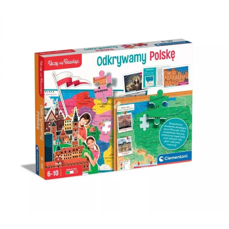 Clementoni Gra Edukacyjna Odkryj Polskę Ucz się przez Zabawę Język Polski 50776