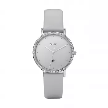 Zegarek damski CLUSE Minuit 33 mm Różowe Złoto Stal Szara Skóra