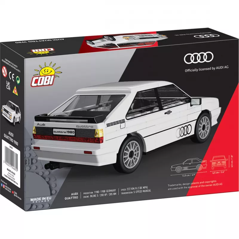 Cobi Audi Quattro 1980 Biały Zestaw Klocków Konstrukcyjnych w Skali 1:35