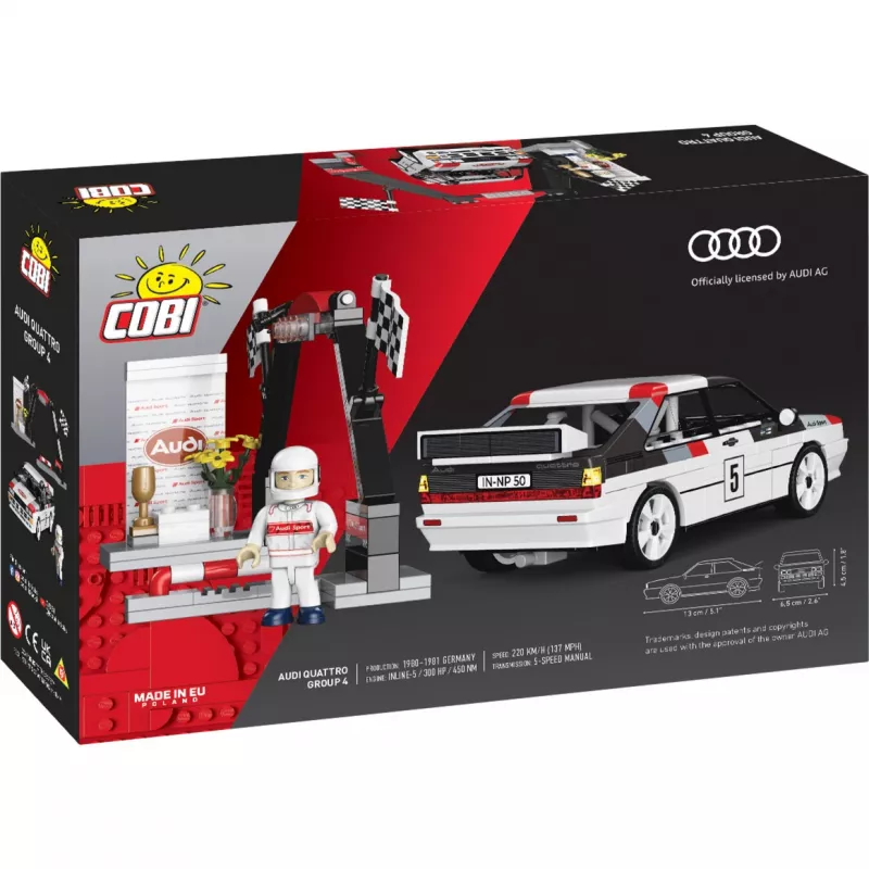 Zestaw klocków konstrukcyjnych Cobi Audi Quattro Group 4 (skala 1:35, 240 elementów)
