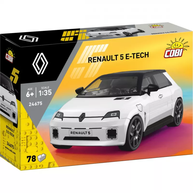 Zestaw klocków Cobi Renault 5 E-Tech Biały, skala 1:35
