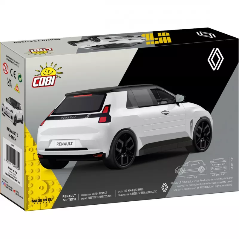 Zestaw klocków Cobi Renault 5 E-Tech Biały, skala 1:35