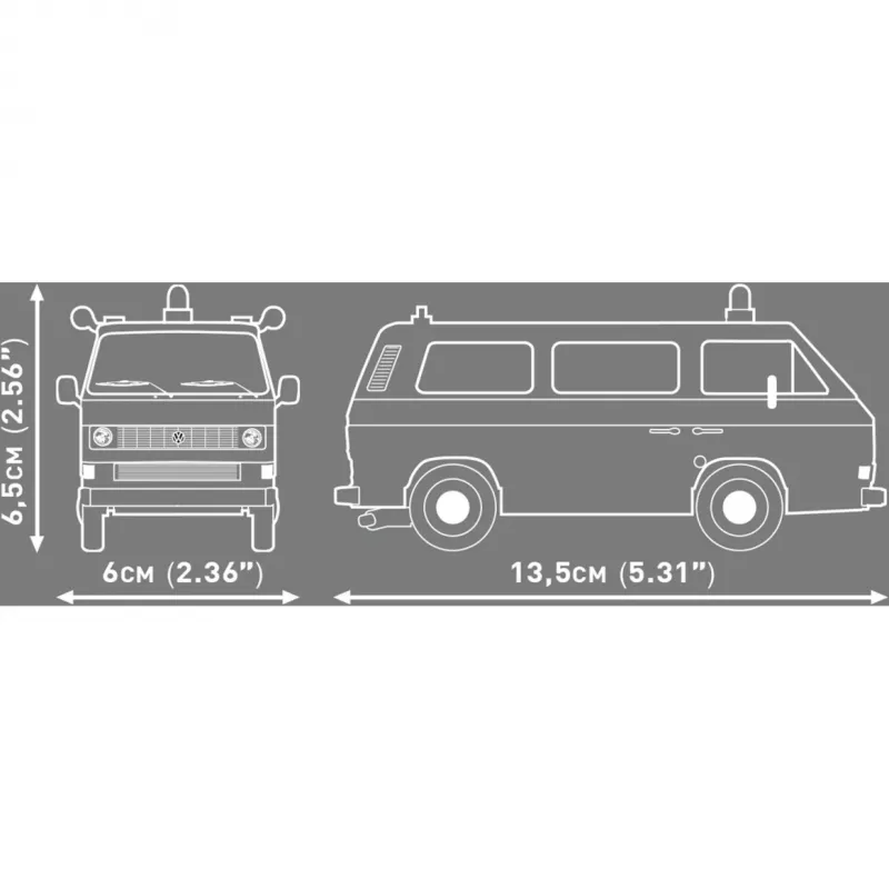 Zestaw klocków konstrukcyjnych COBI Volkswagen T3 Policja w skali 1:35, 225 elementów