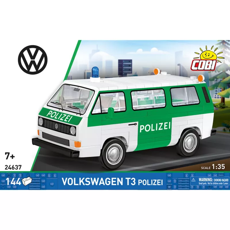 Zestaw klocków konstrukcyjnych COBI Volkswagen T3 Policja w skali 1:35, 225 elementów