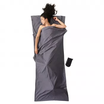 Cocoon CT44 lekki turystyczny wkład do śpiwora – prostokątny, 220 x 90 cm, 100% bawełna, szary słoń