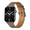 COLMI C28 Smartwatch – Czarny + Brązowy Skórzany Pasek