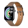 COLMI C28 Smartwatch – Czarny + Brązowy Skórzany Pasek
