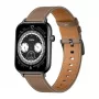 COLMI C28 Smartwatch – Czarny + Brązowy Skórzany Pasek