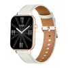 COLMI C28 Smartwatch w kolorze złotym z białym skórzanym paskiem