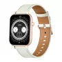 COLMI C28 Smartwatch w kolorze złotym z białym skórzanym paskiem