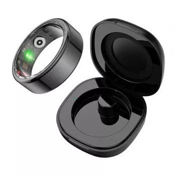 COLMI R02 Smart Ring, rozmiar 8, 18,1 mm (czarny) + etui ładujące