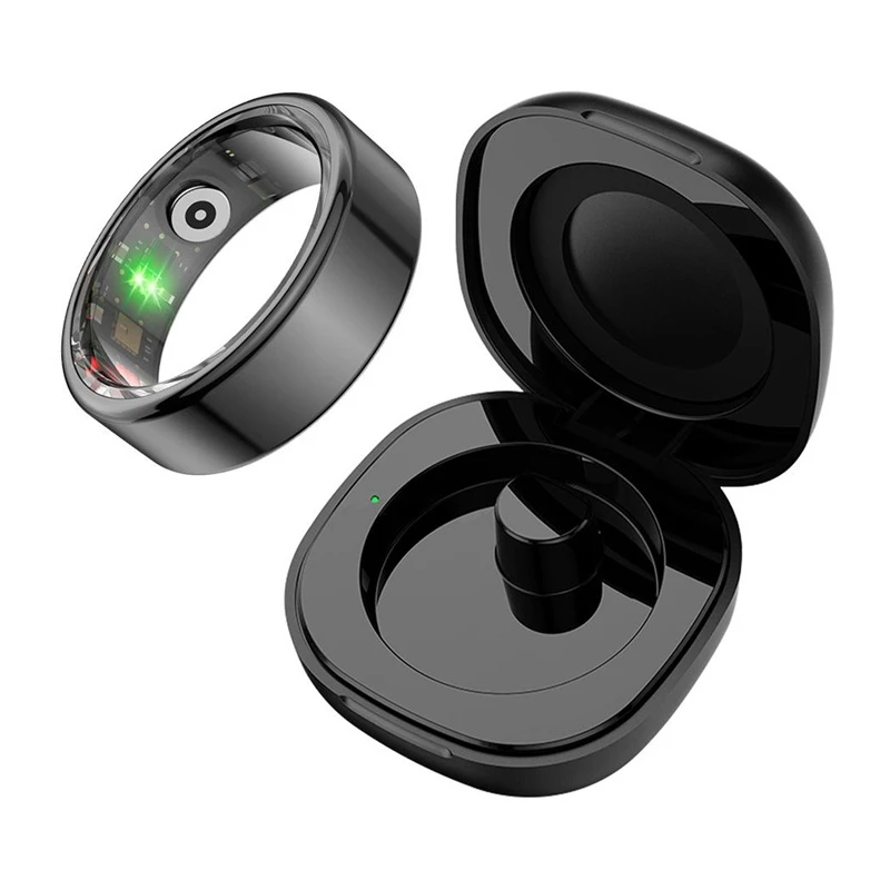 COLMI R02 Smart Ring, rozmiar 8, 18,1 mm (czarny) + etui ładujące