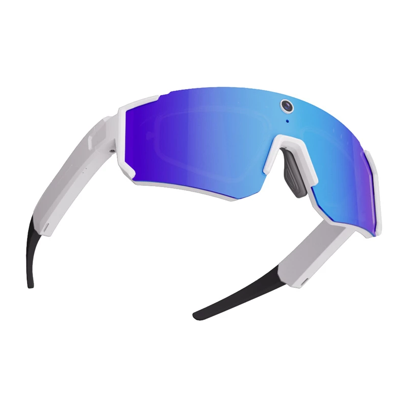 COLMI V06 AI White Sports Sunglasses with Blue Lenses
