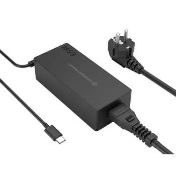CONCEPTRONIC Ładowarka USB-C GaN 65W, 1-portowa, PD3.0/PPS, czarna
