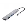 CONCEPTRONIC 7-in-1 USB-C Docking Station with HDMI, USB-C PD, 2x USB-A, SD & MicroSD Card Readers, 25 cm Cable, Space Grey