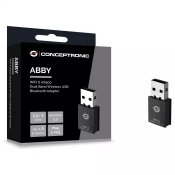 Conceptronic ABBY26B Adapter WiFi 6 AX900 Dual Band USB i Bluetooth 5.3