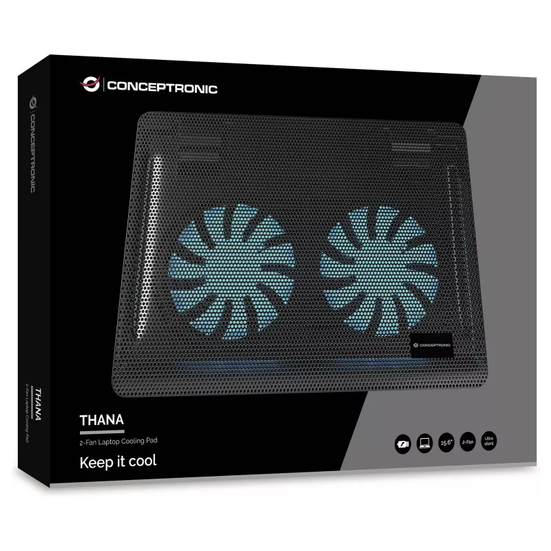 Conceptronic CNBCOOLPAD2F Podkładka chłodząca do notebooka 39,6 cm (15,6 inch)