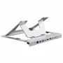 Conceptronic DONN35S Podstawka pod laptop z 7-w-1 stacją dokującą USB-C, Dual HDMI 4K60Hz, GbE, USB-C 5Gbps, 2x USB-A, 100W PD, Srebrny